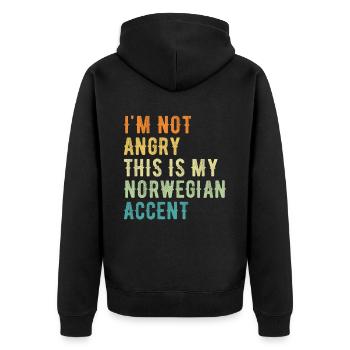 Ich Bin Nicht Böse, Mein Norwegischer Akzent - Unisex Premium Bio Zip Hoodie - Schwarz - Hinten - Nico (187cm)