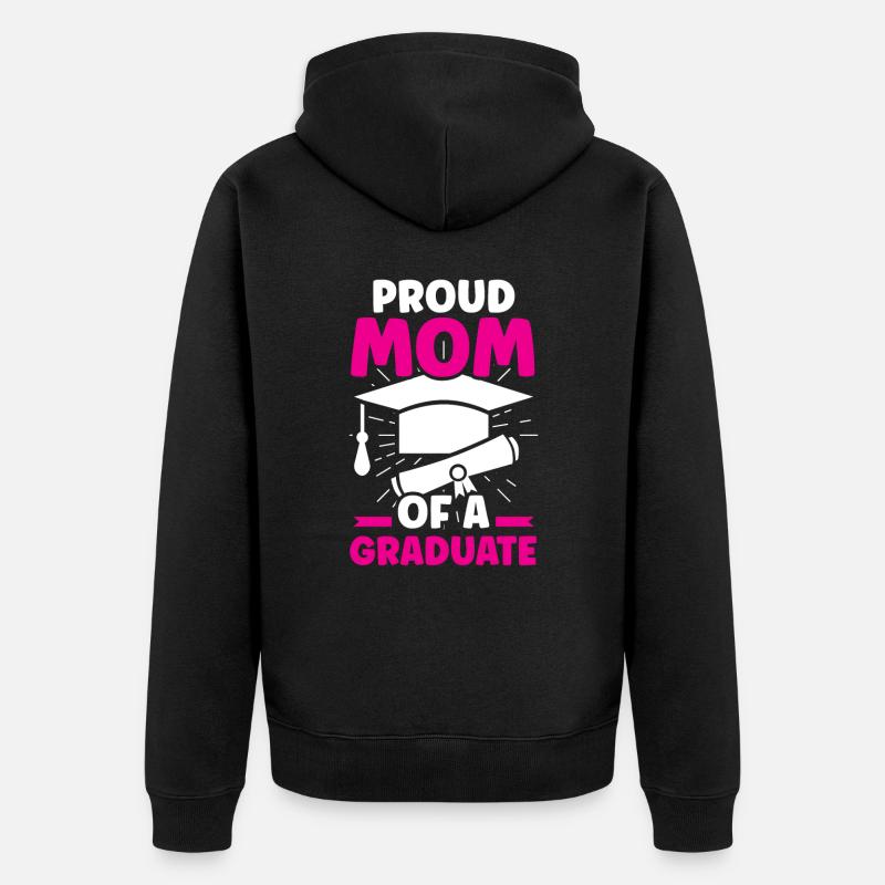 Stolze Mutter Eines Absolventen Abschluss - Unisex Premium Bio Zip Hoodie - Schwarz