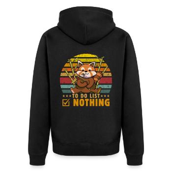 To do List Nothing - Unisex Premium Bio Zip Hoodie - Schwarz - Hinten - Nico (187cm)