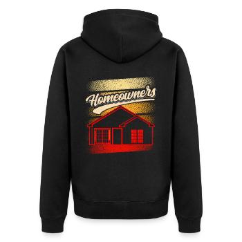Hauseigentümer Hausbesitzer Haus Hausherr - Unisex Premium Bio Zip Hoodie - Schwarz - Hinten - Nico (187cm)