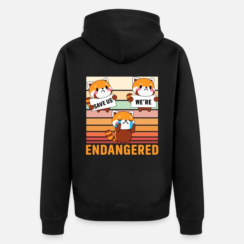 Save us we're Endangered - Unisex Premium Bio Zip Hoodie - Schwarz
