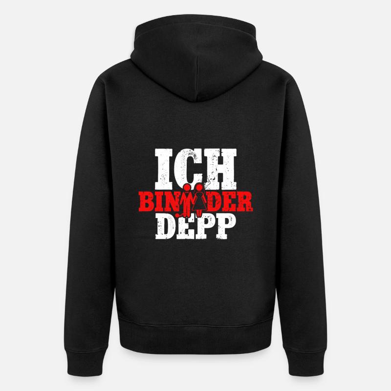 Ich bin der Depp Bräutigam - Unisex Premium Bio Zip Hoodie - Schwarz