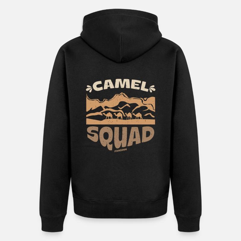 Escouade camel - Veste à capuche bio Premium Unisexe - noir