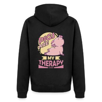 Cochon - Veste à capuche bio Premium Unisexe - noir - Dos - Nico (187cm)