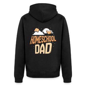 Homeschooling Papa Vatertag Vater Homeschool - Unisex Premium Bio Zip Hoodie - Schwarz - Hinten - Nico (187cm)