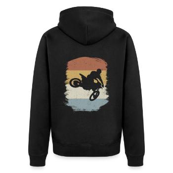 Dirt Bike Supercross MX Motocross - Unisex Premium Organic Zip Hoodie - black - Back - Nico (187cm)