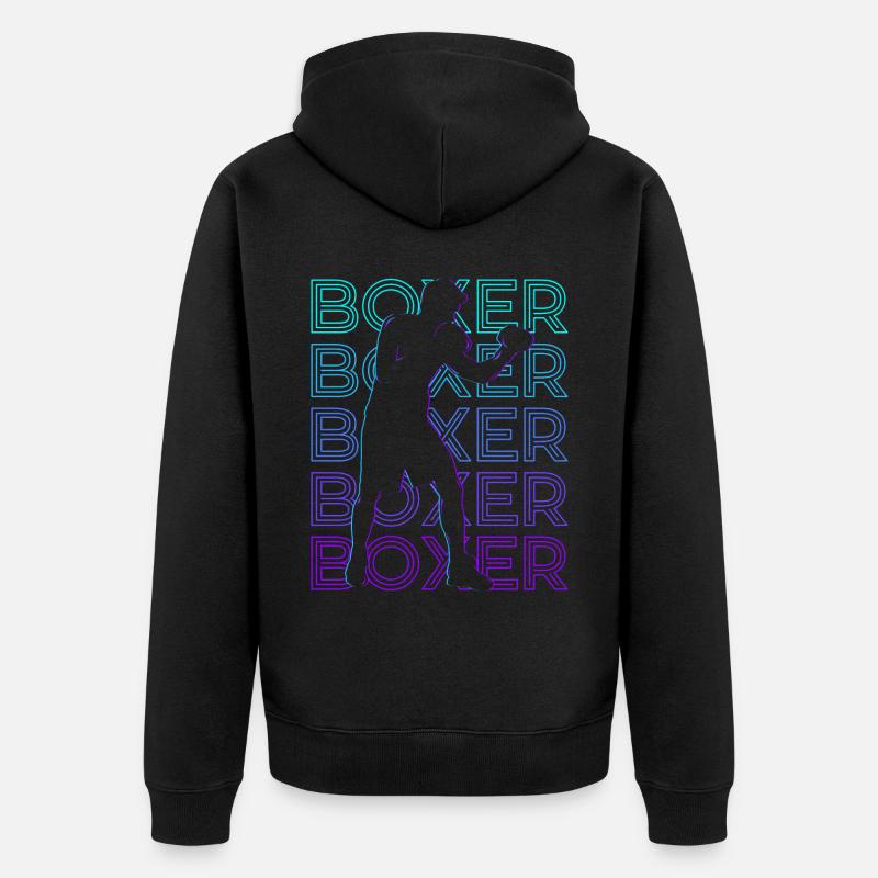 Boxer Boxes Retro Cadeau - Veste à capuche bio Premium Unisexe - noir