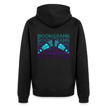 Bumerang Retro Geschenk - Unisex Premium Bio Zip Hoodie - Schwarz - Hinten - Nico (187cm)
