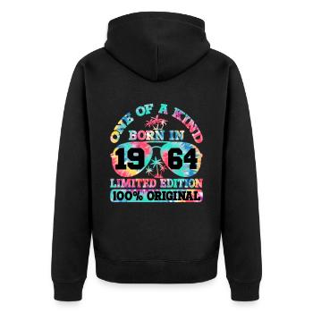 Unique né en 1964 Édition limitée - Veste à capuche bio Premium Unisexe - noir - Dos - Nico (187cm)