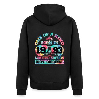 Unique Born 1993 Édition Limitée - Veste à capuche bio Premium Unisexe - noir - Dos - Nico (187cm)