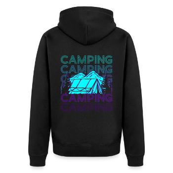 Camping Camping Camping Camp Retro Cadeau - Veste à capuche bio Premium Unisexe - noir - Dos - Nico (187cm)