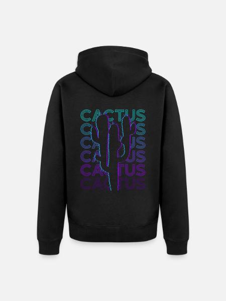 Cactus Cactus Retro Gift - Unisex Premium Organic Zip Hoodie - black