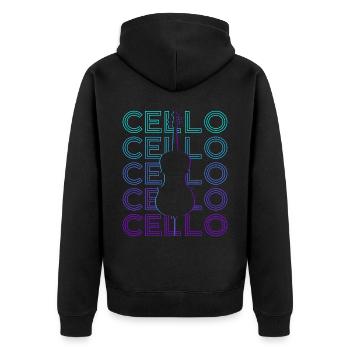 Violoncelle Violoncelliste Rétro Cadeau - Veste à capuche bio Premium Unisexe - noir - Dos - Nico (187cm)