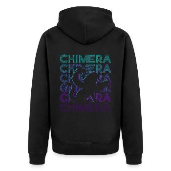 Chimera Ancient Greek Mythology Retro Gift - Unisex Premium Organic Zip Hoodie - black - Back - Nico (187cm)