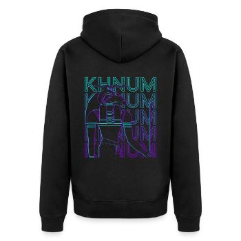 Khnum Egyptian God Ancient Egypt Retro Geschen - Unisex Premium Organic Zip Hoodie - black - Back - Nico (187cm)
