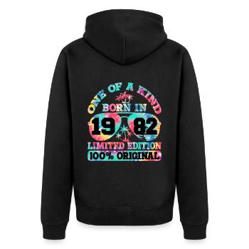 Unique Born 1982 Édition Limitée - Veste à capuche bio Premium Unisexe - noir - Dos - Nico (187cm)
