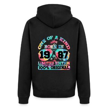 Unique Born 1987 Édition Limitée - Veste à capuche bio Premium Unisexe - noir - Dos - Nico (187cm)