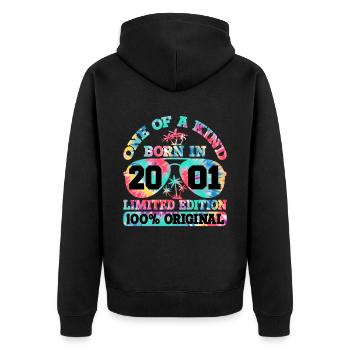 Unique Né en 2001 Édition Limitée - Veste à capuche bio Premium Unisexe - noir - Dos - Nico (187cm)