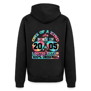 Unique Born 2005 Édition Limitée - Veste à capuche bio Premium Unisexe - noir - Dos - Nico (187cm)