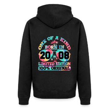 Unique Né en 2008 Édition Limitée - Veste à capuche bio Premium Unisexe - noir - Dos - Nico (187cm)