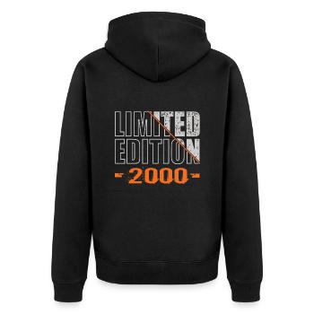 Limited Edition 2000 - Unisex Premium Organic Zip Hoodie - black - Back - Nico (187cm)