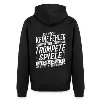Trompetenspieler Musikinstrument Musik Trompeter - Unisex Premium Bio Zip Hoodie - Schwarz - Hinten - Nico (187cm)