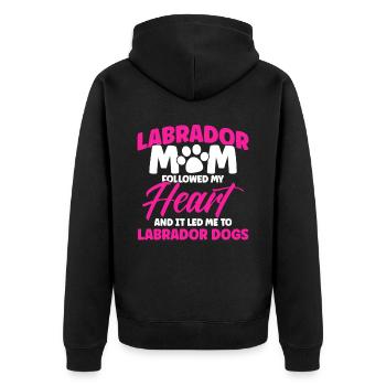Haustier Labrador Mama Hund Labrador - Unisex Premium Bio Zip Hoodie - Schwarz - Hinten - Nico (187cm)