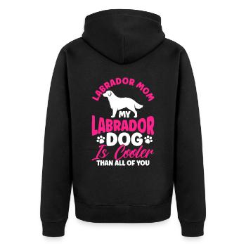 Haustier Labrador Mama Hund Labrador - Unisex Premium Bio Zip Hoodie - Schwarz - Hinten - Nico (187cm)