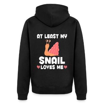 L’escargot m’aime les femmes Drôle - Veste à capuche bio Premium Unisexe - noir - Dos - Nico (187cm)