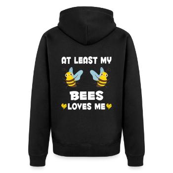 Bees love me women funny beekeepers - Unisex Premium Organic Zip Hoodie - black - Back - Nico (187cm)
