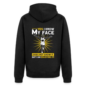 Motivation Streak Running Runner Marathon - Veste à capuche bio Premium Unisexe - noir - Dos - Nico (187cm)