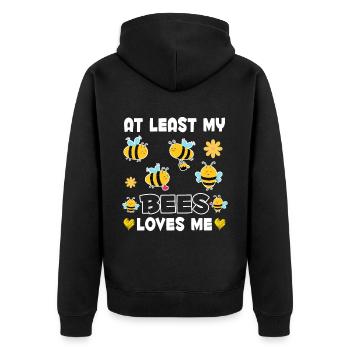 Les abeilles m’aiment les femmes drôles d’apiculteurs - Veste à capuche bio Premium Unisexe - noir - Dos - Nico (187cm)