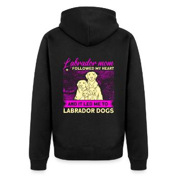 Haustier Labrador Mama Hund Labrador - Unisex Premium Bio Zip Hoodie - Schwarz - Hinten - Nico (187cm)