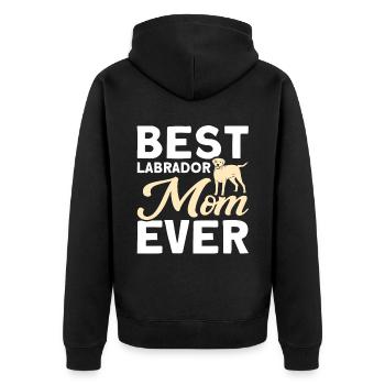 Haustier Labrador Mama Hund Labrador - Unisex Premium Bio Zip Hoodie - Schwarz - Hinten - Nico (187cm)