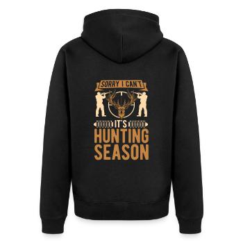 Es Tut Mir Leid, Dass Ich Es Nicht Kann, Es Ist - Unisex Premium Bio Zip Hoodie - Schwarz - Hinten - Nico (187cm)