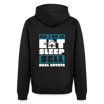Manger dormir Vendre des biens immobiliers pour - Veste à capuche bio Premium Unisexe - noir - Dos - Nico (187cm)