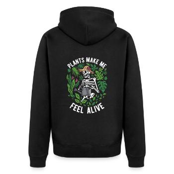 plant lady plants make me feel alive Plantes - Veste à capuche bio Premium Unisexe - noir - Dos - Nico (187cm)