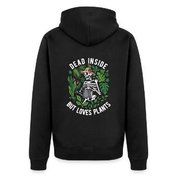 planty dead Inside but loves plants - Veste à capuche bio Premium Unisexe - noir - Dos - Nico (187cm)