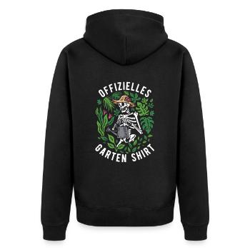 Lustiger Garten Spruch Offizielles Garten Buddel - Unisex Premium Bio Zip Hoodie - Schwarz - Hinten - Nico (187cm)