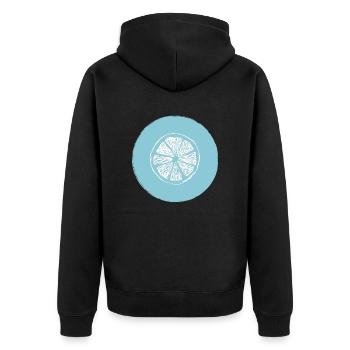 Orange lemon - Unisex Premium Organic Zip Hoodie - black - Back - Nico (187cm)