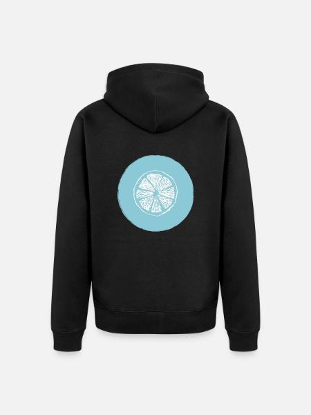 Orange lemon - Unisex Premium Organic Zip Hoodie - black