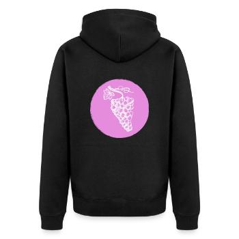 Grape - Unisex Premium Organic Zip Hoodie - black - Back - Nico (187cm)