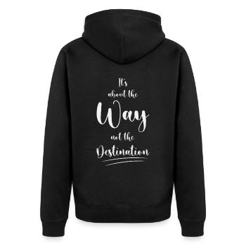 Il s’agit de la façon et non du voyage à destination - Veste à capuche bio Premium Unisexe - noir - Dos - Nico (187cm)
