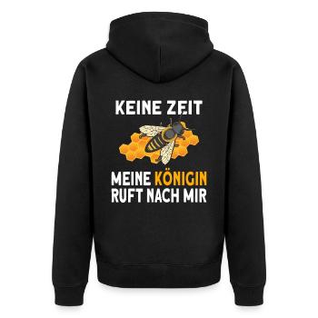 Bienen | Königin ruft | Hobbyimker Bienenzüchter - Unisex Premium Bio Zip Hoodie - Schwarz - Hinten - Nico (187cm)