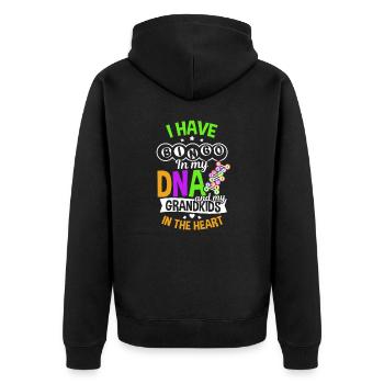 Bingo Queen Bingo dans mon ADN et petits-enfants dans le cœur - Veste à capuche bio Premium Unisexe - noir - Dos - Nico (187cm)