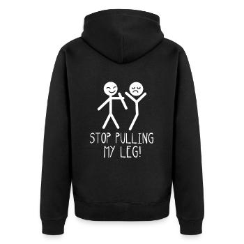 Bein Amputiert Arm Kämpfer Geschenk - Unisex Premium Bio Zip Hoodie - Schwarz - Hinten - Nico (187cm)
