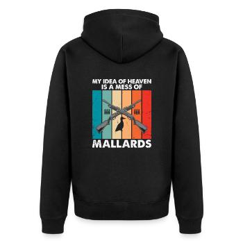 Funny Duck Hunting Design Hunters Hunting Ducks Design - Unisex Premium Organic Zip Hoodie - black - Back - Nico (187cm)