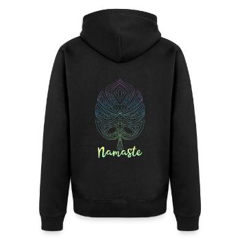 Namaste Monstera Yoga Méditation Feuille de - Veste à capuche bio Premium Unisexe - noir - Dos - Nico (187cm)
