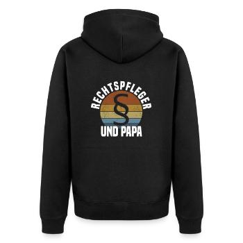 Rechtsanwaltsfachangestellter Rechtspfleger Papa - Unisex Premium Bio Zip Hoodie - Schwarz - Hinten - Nico (187cm)