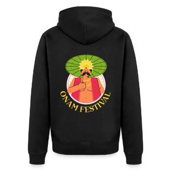 Onam Festival Inde Vacances Indien Kerala - Veste à capuche bio Premium Unisexe - noir - Dos - Nico (187cm)